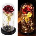 Galaxy Light Rose in Glass Dome