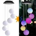 Crystal Swinging Balls Solar Color Changing Lights Wind Chimes