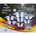 21 Piece High Quality Stainless Steel Cookware Set