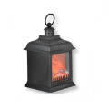 Antique Warming LED Fireplace Lantern Small