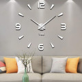 3D DIY Mirror Silver Surface Wall Clock