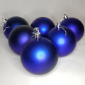Large Christmas Tree Baubles - Christmas Balls 6 Pack - Matt Blue