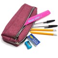 21cm Denim Look Pencil Case with Basic Stationery-8pc