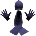 Bufftee Adults Beanie Scarf & Gloves Winter Warm Set-Navy
