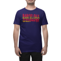 BUFFTEE Barcelona Spain Home Jersey Style Supporters T-Shirt - Unisex Word Illusion