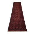 Stunning Red Afghan Carpet Runner 374 X 78 cm