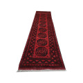 Beautiful Red Afghan Carpet 370 x 79 cm