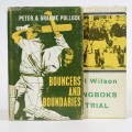Springboks on Trial and Bouncers and Boundaries. (inscribed) - Wilson, Lionel. (Bk 1);  Pollock, ...