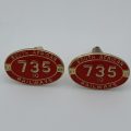 South African 735 10 Railway Cufflinks (Repaired)