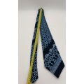 Navy Tie with Light Blue Patterns