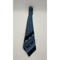 Navy Tie with Light Blue Patterns