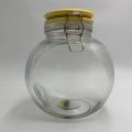 Glass Container with Yellow Lid