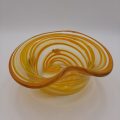 Clear Glass With Yellow Swirl Bowl
