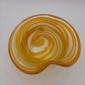 Clear Glass With Yellow Swirl Bowl