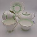 "Bell China" White and Green Tea Set