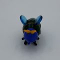 Miniature Green Glass Bee with Blue Head and Orange Antlers