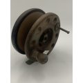 Antique Milwards 5 1/2 Inch Overseas Reel. Centre Pin Frog Back