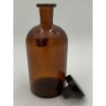 Vintage Reagent Amber Glass Medicine Bottle