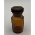 Antique Amber Glass Medical Bottle - Small
