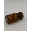Antique Amber Glass Medical Bottle - Small