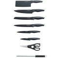 Royalty Line 8 Pieces Carbon Handles Ceramic Coating Knife Set with Stand - Black ***Brand New***
