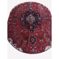 One-of-a-Kind Classic Style Persian Kashan Rug (Oval Shape)