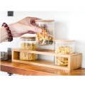 4 Piece Storage Borosilicate Glass Jars with Bamboo Lids and Stand Set