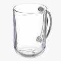 6 Piece Clear Large Glass Mug Set - 315ml