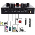 Live Sound Card - Live Stream or Karaoke Audio Interface 12 sound effects, and 10 effect modes