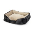 Rex - Foxly Dog Bed - Checkerboard Grey/Brown