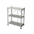 Fine Living Foldable Storage rack-White Metal 3 La