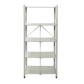 Fine Living Foldable Storage Rack-White Metal 5 La