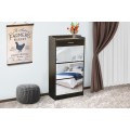 Mirror Shoe Cabinet - 3 Tier with Draw - Wenge