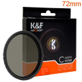 K&F 72mm Variable ND Filter; ND2-ND400 from 1 to 8 F-Stops | KF01.1404