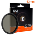 K&F 43mm Variable ND Filter; ND2-ND400 from 1 to 8 F-Stops | KF01.1396