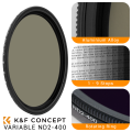 K&F 82mm Variable ND Filter; ND2-ND400 from 1 to 8 F-Stops | KF01.1406