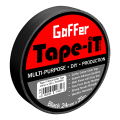 Tape-iT 12 Pack of Black Gaffer Tape Rolls 24mm x 25m | Ti2425BG12