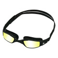 Aquasphere Ninja - Yellow Titanium Mirrored Lens - Black/Black Swim Racing Goggles