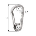 Wichard Asymmetric Carbiner Hook - Length: 120 mm
