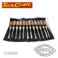 Tork Craft Chisel Set Wood Carving 12 piece in Leather Pouch