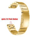 5by5 Stainless Steel Quick Release Strap for Garmin 26mm - Gold