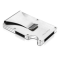 New-Bring Aluminium Minimalist Card Holder &amp; Money Clip RFID Blocking - Brushed