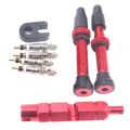 T4U Tubeless Valve Set with Tools and 4 Cores (40mm) - Red