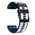 LOBO 26mm Dual-Tone Silicone Watch Strap for Garmin - White &amp; Dark Blue