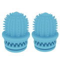 2x Teeth Cleaning Chew Toys For Dogs - Cactus Shape - Blue