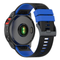 LOBO 22mm Two-Tone Silicone Watch Strap For Garmin - Black &amp; Blue