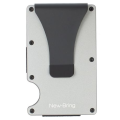 New-Bring Aluminium Minimalist Card Holder &amp; Money Clip RFID Blocking - Grey