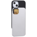 Goospery Sliding Card Cover for iPhone 13 (6.1 Inch) - Silver &amp; Black