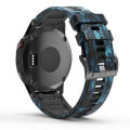 LOBO 22mm Silicone Watch Strap for Garmin - Blue Camo