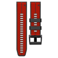 LOBO 22mm Silicone Dual-Tone Watch Strap For Garmin - Red &amp; Black